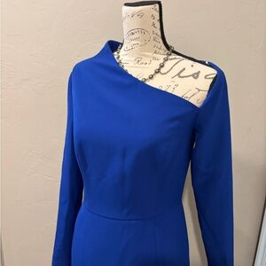 Kay Unger Royal Blue One Shoulder Dress